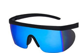 Sleek and Sporty Shield-Style Sunglasses with Wraparound Design