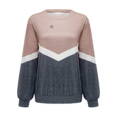Women's Color block Star Graphic Pullover Sweatshirt