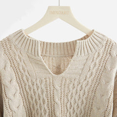 Women's Cable Knit Sweater - Cozy & Stylish Fashion