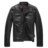 Black Leather Bomber Jacket for Men