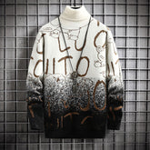 Graffiti-Inspired Oversized Turtleneck Sweater