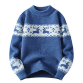 Cozy Deer Pattern Knit Pullover Sweater