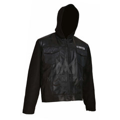 Men's Biker Motorcycle SOA Hooded Leather Jacket - Stylish & Edgy Outerwear