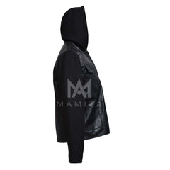 Men's Biker Motorcycle SOA Hooded Leather Jacket - Stylish & Edgy Outerwear