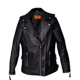 Women's Quilted Leather Motorcycle Jacket - Stylish and Comfortable
