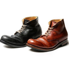 Rugged Leather Lace-Up Ankle Boots