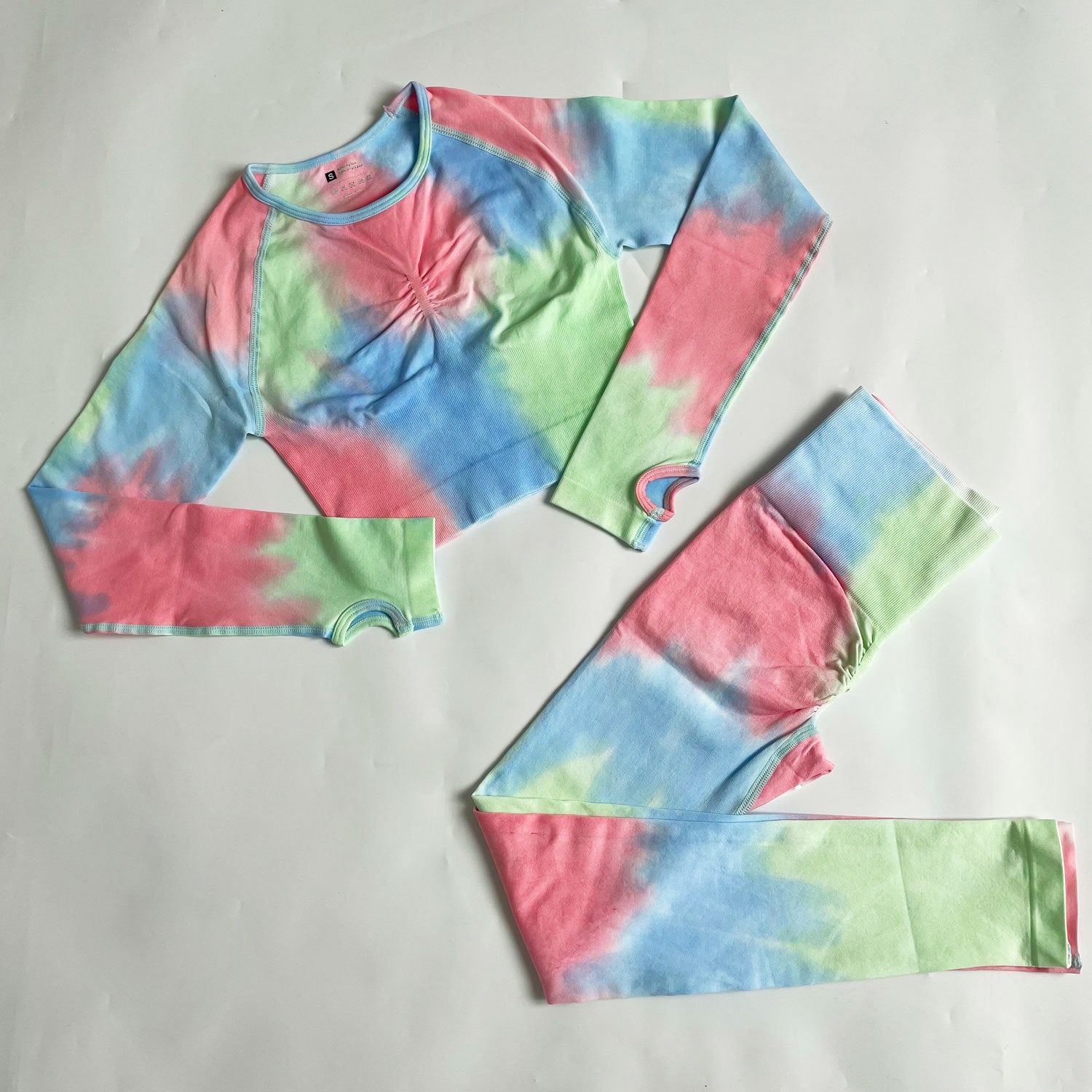 Women's Tie Dye Crop Top and Leggings Set