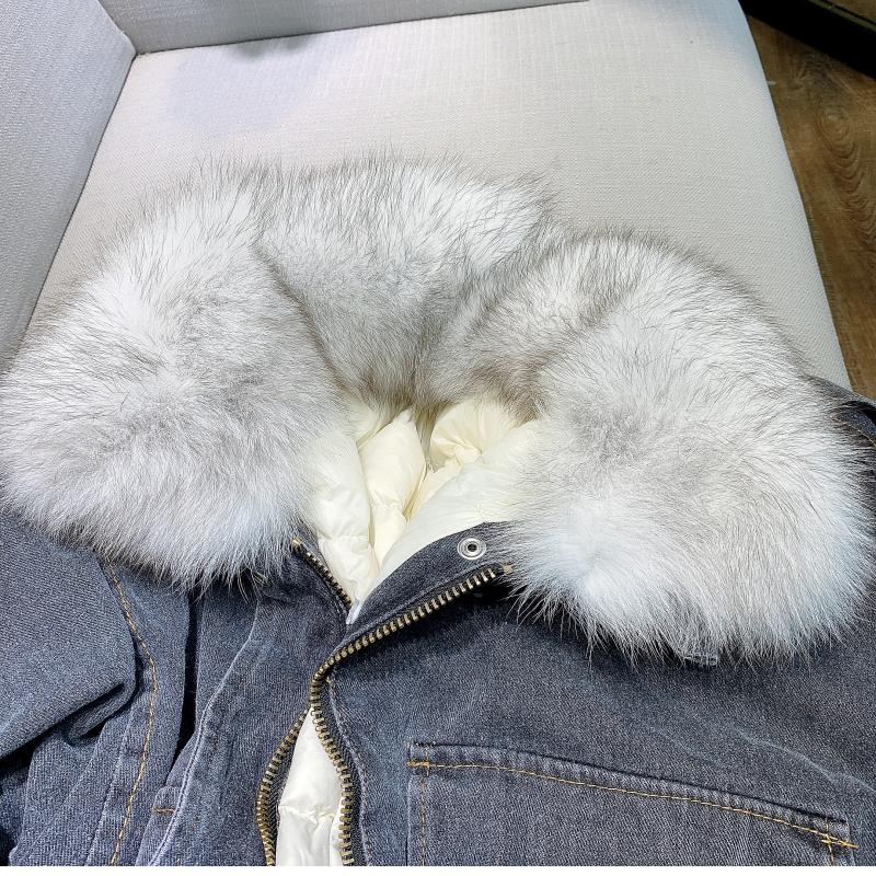 Women's Denim Jacket with Faux Fur - Winter Essential