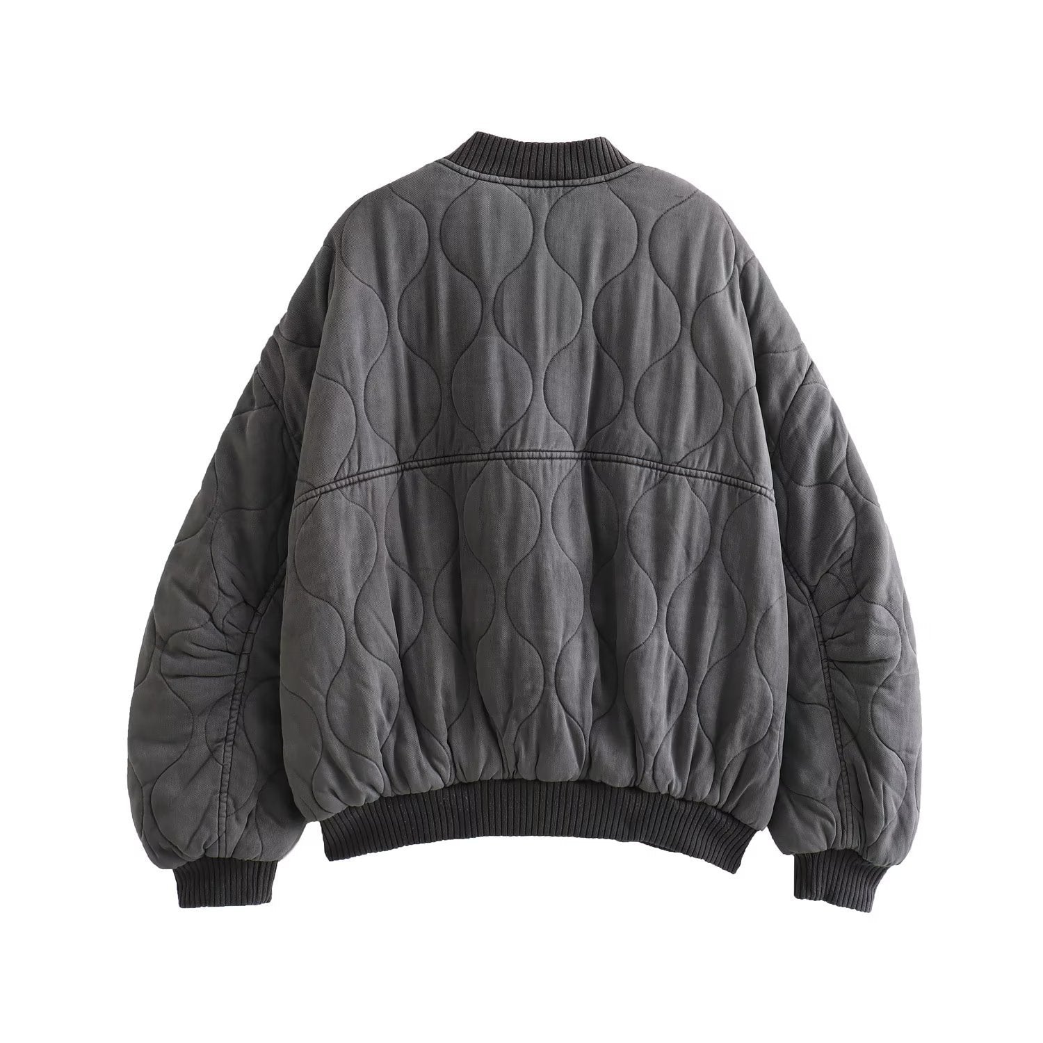 Quilted Bomber Jacket with Relaxed Fit