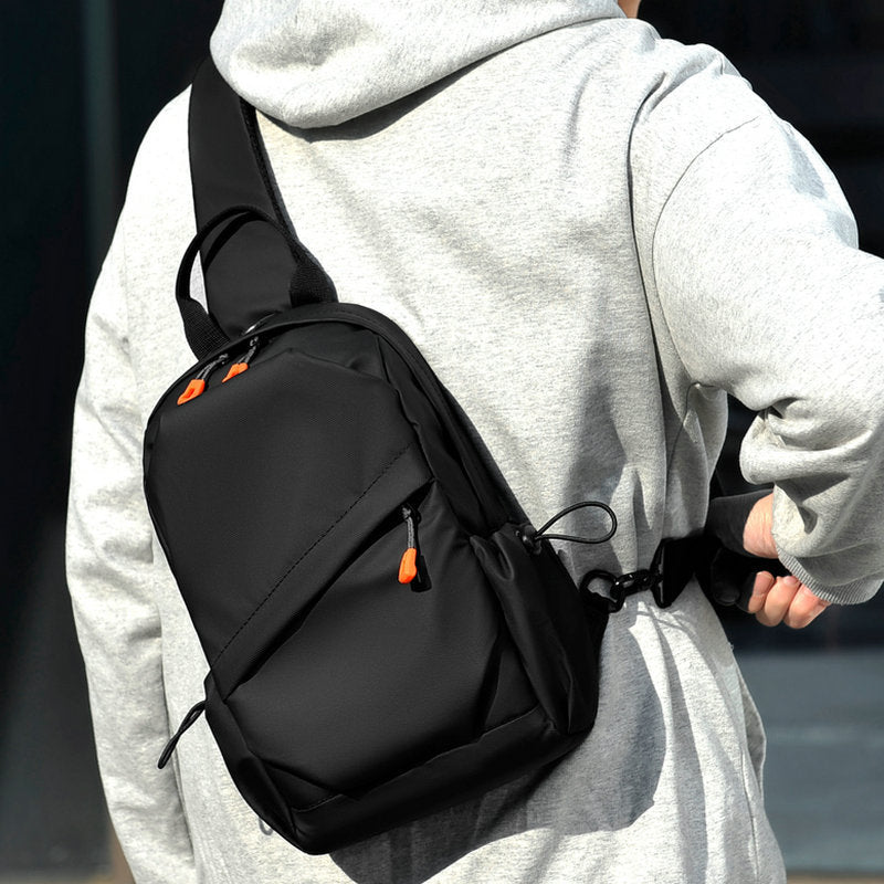 Functional Minimalist Sling Backpack with Zippered Pockets