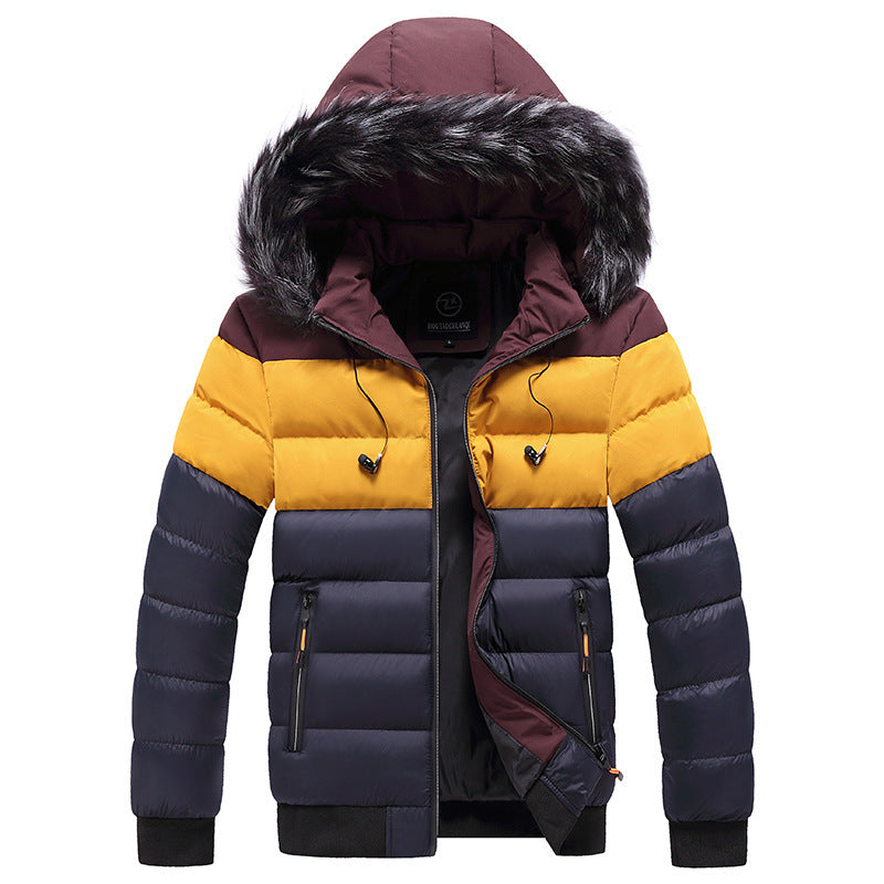 Men's Color Block Puffer Jacket - Winter Essential