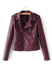 Edgy Style - Women's Faux Leather Moto Jacket