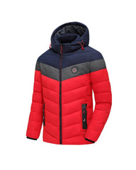 Men's Quilted Winter Jacket with Hood - Stylish & Comfortable