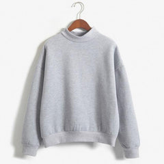 Cozy Oversized Mock Neck Pullover Sweatshirt