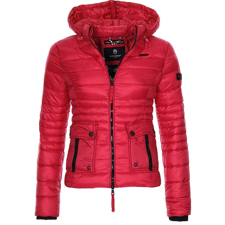 Women's Navy Puffer Jacket - Winter Warmth