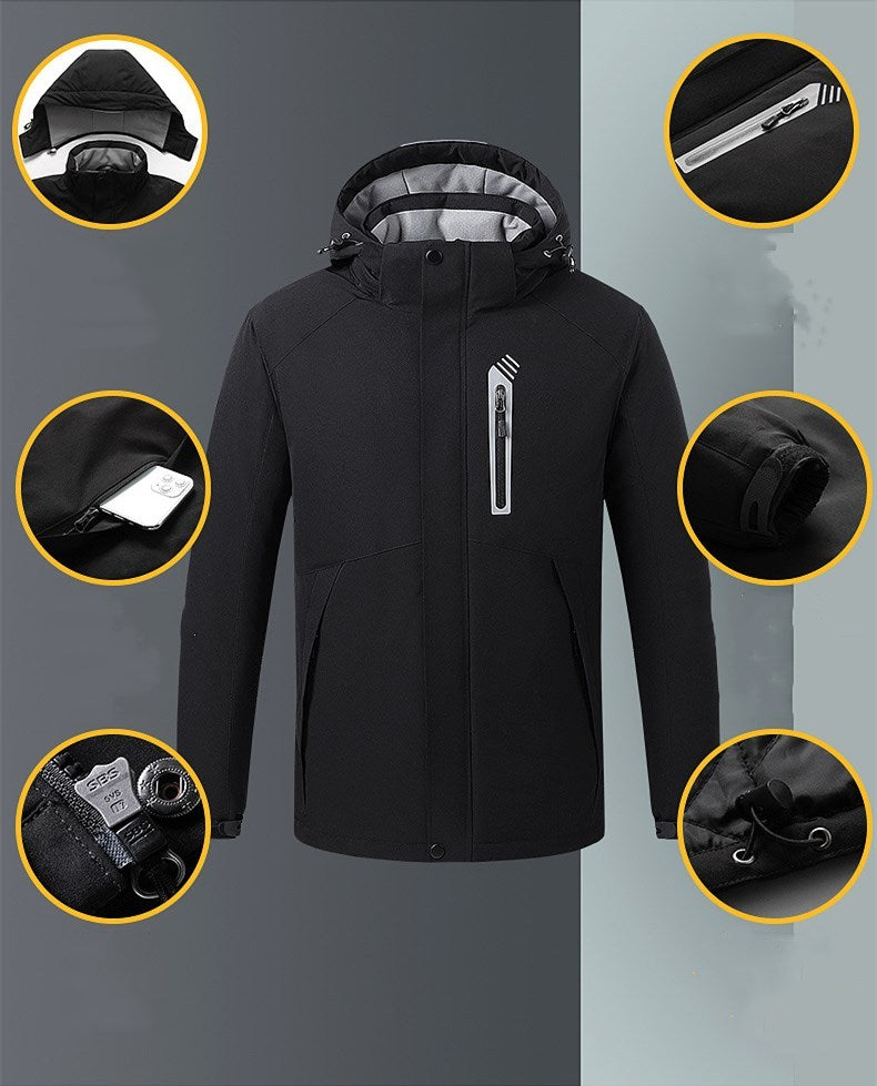 Men's Waterproof Winter Jacket - Stay Dry and Warm