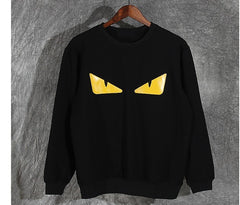 Monster Eyes Graphic Crew Neck Sweatshirt