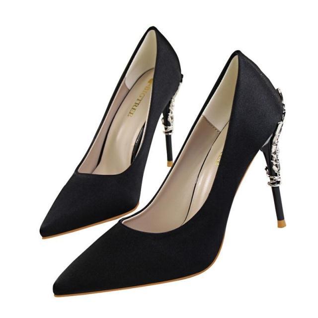 Black elegant heels best sale