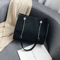 Chain Leather Bag - Women's Luxury Leather Handbag