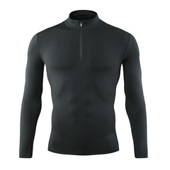 Men's Collared Zipper Fitness T-Shirt