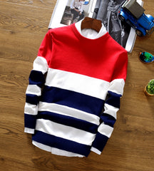 Men's Striped Sweater - Cozy & Stylish Fall Fashion