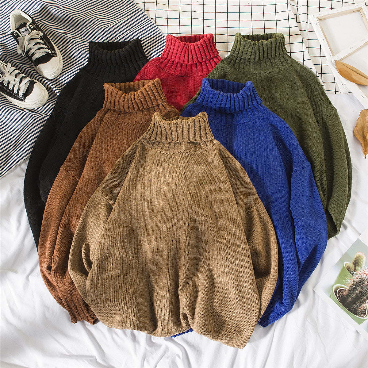 Cozy High-Neck Knit Sweater