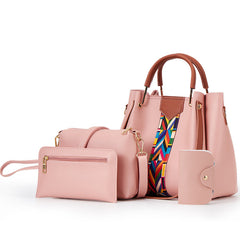 Trendy and Fashionable 4-in-1 PU Leather Handbag Set