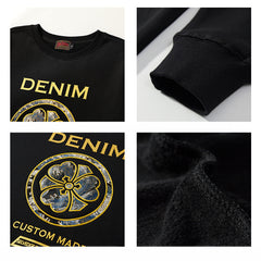 Denim Custom Made Graphic Crew Neck Sweatshirt