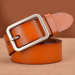 men's Square Pin Buckle Leather Belt