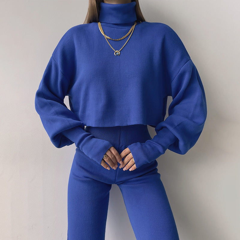 Stylish Puff Sleeve Sweater and Matching Pants Co-Ord Set