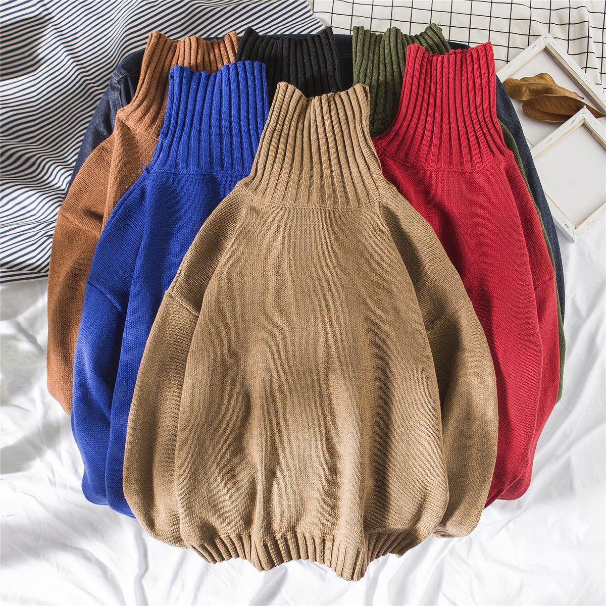 Cozy High-Neck Knit Sweater