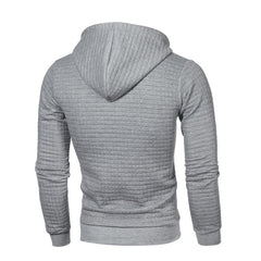 Quilted Texture Hooded Pullover Sweatshirt