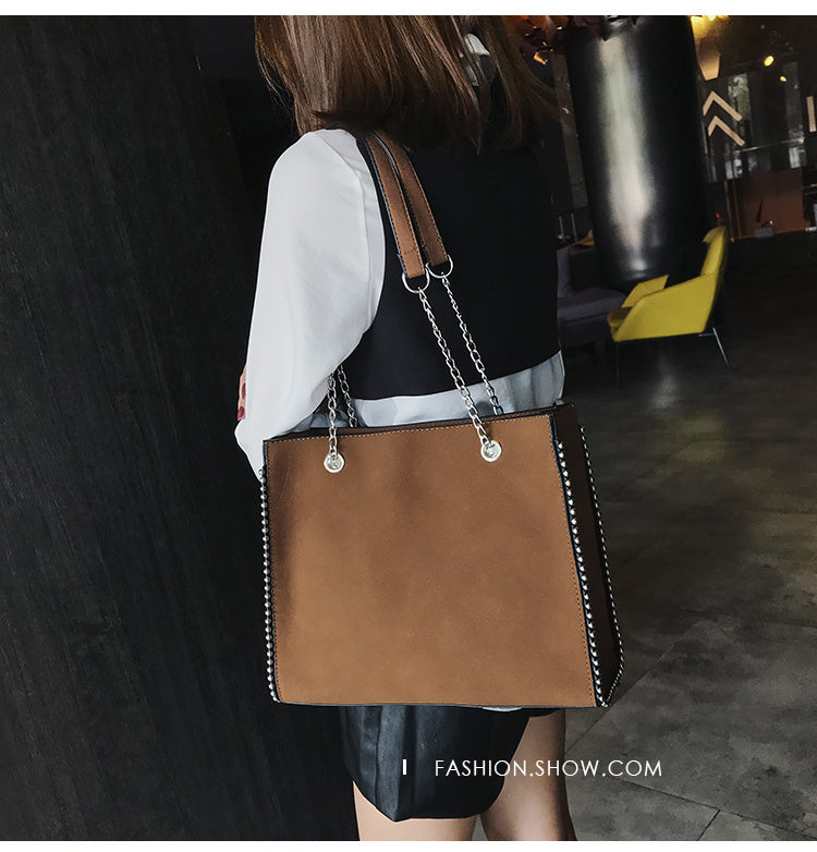 Chain Leather Bag - Women's Luxury Leather Handbag