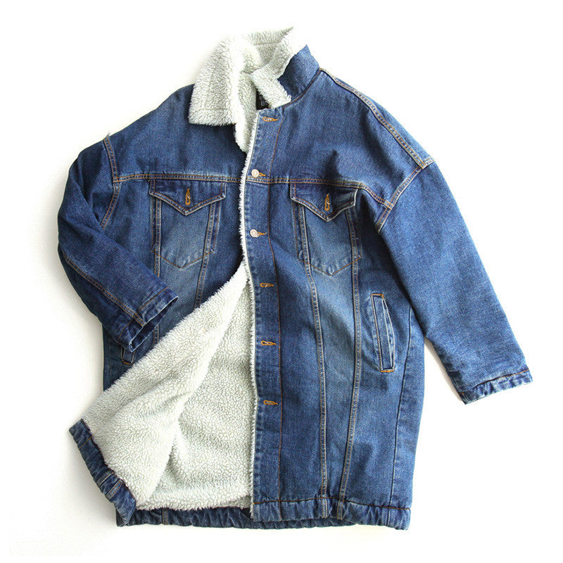 Women's Denim Jacket with Sherpa - Winter Essential