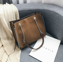 Chain Leather Bag - Women's Luxury Leather Handbag