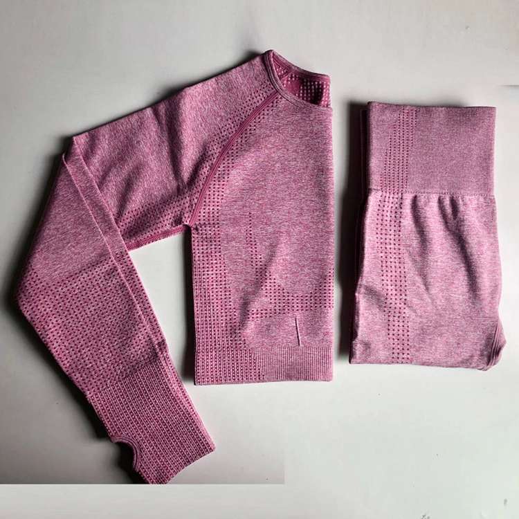 Cozy Seamless Knit Activewear Set with Raglan Sleeves