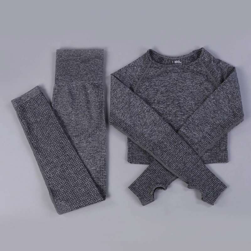 Cozy Seamless Knit Activewear Set with Raglan Sleeves