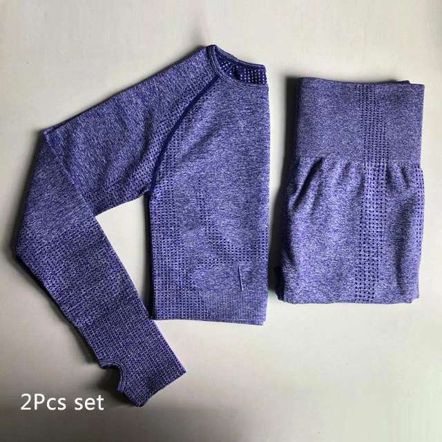 Cozy Seamless Knit Activewear Set with Raglan Sleeves