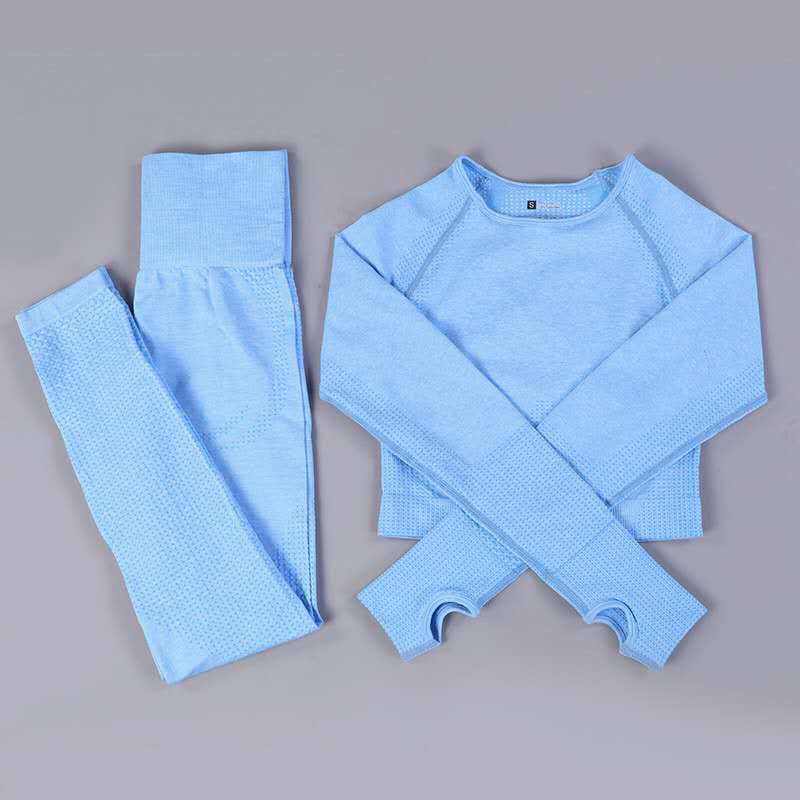 Cozy Seamless Knit Activewear Set with Raglan Sleeves