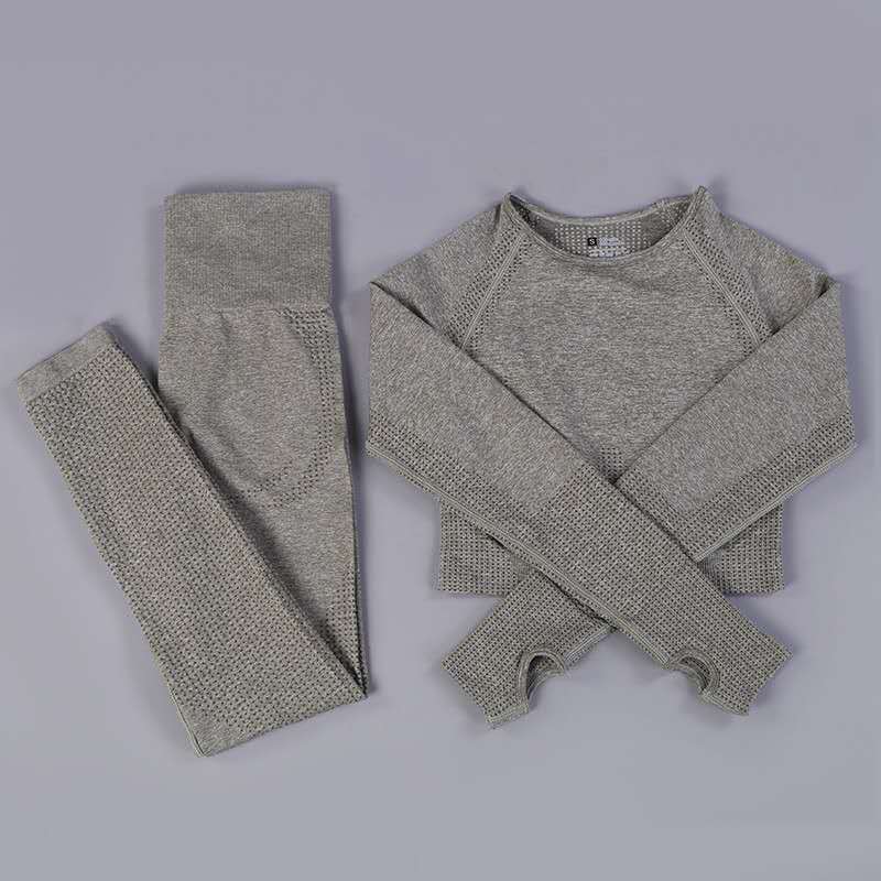 Cozy Seamless Knit Activewear Set with Raglan Sleeves