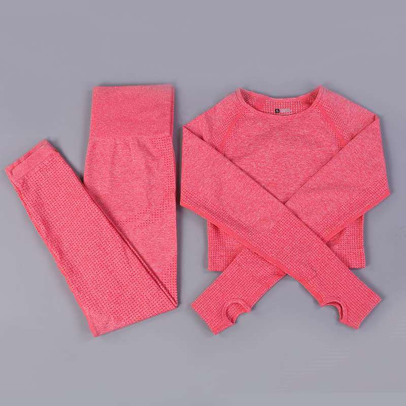 Cozy Seamless Knit Activewear Set with Raglan Sleeves