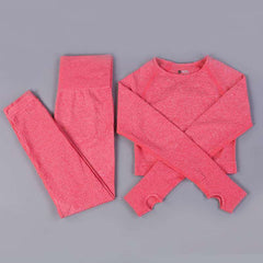 Cozy Seamless Knit Activewear Set with Raglan Sleeves