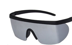 Sleek and Sporty Shield-Style Sunglasses with Wraparound Design