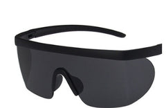 Sleek and Sporty Shield-Style Sunglasses with Wraparound Design