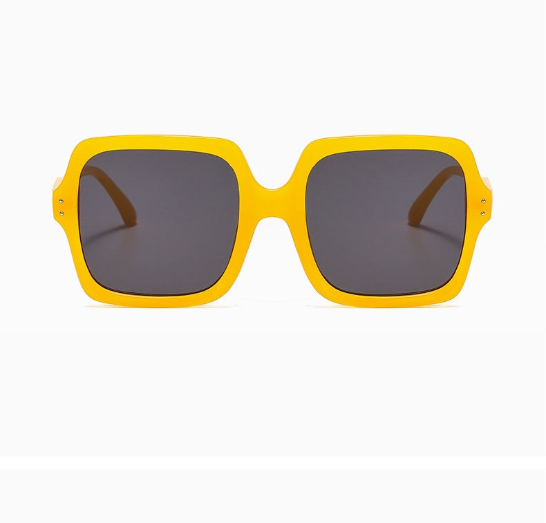 Tinted Lenses Sunglasses - Vibrant Oversized Square Frame Sunglasses