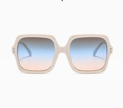 Tinted Lenses Sunglasses - Vibrant Oversized Square Frame Sunglasses