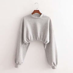 Minimalist Cropped Pullover Sweatshirt