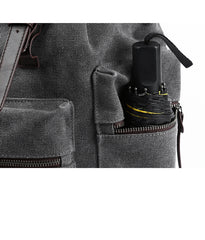 Rugged and Stylish Canvas Backpack with Leather Accents