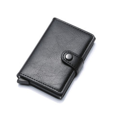 Compact Card Wallet - Elegant Burgundy Leather Wallet with Card Slots