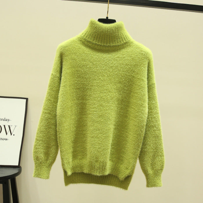 Women's Fuzzy Turtleneck Sweater - Soft & Cozy Winter Pullover